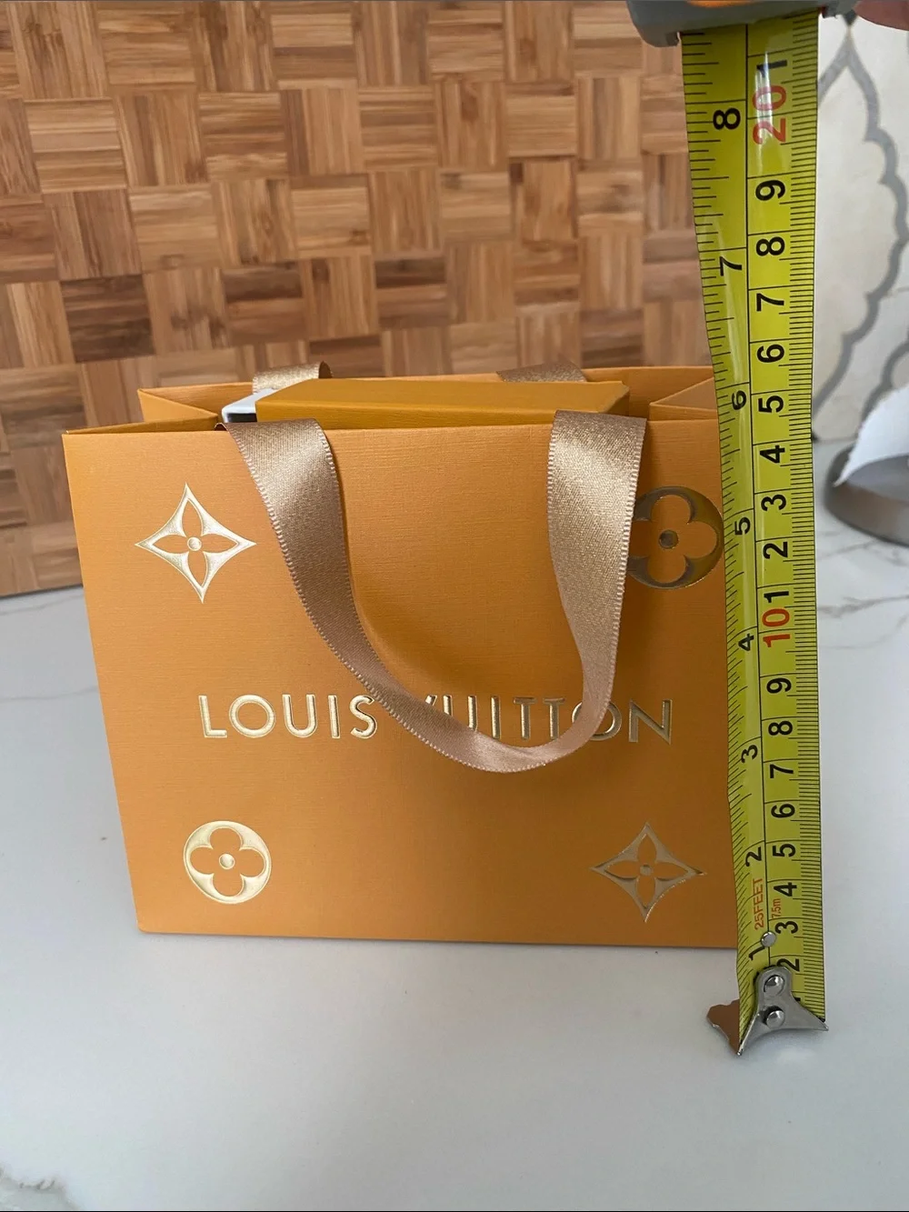 Louis Vuitton Orange Box Set with Cream Drawstring Pouch